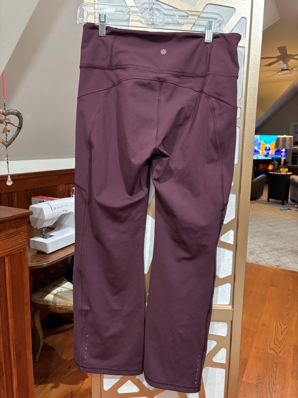Athleta Deep Plum High-Rise Yoga Pants with Side Details - Picture 2 of 2